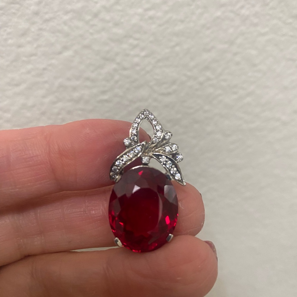 Elegant Natural Red Rubellite Gemstone tourmaline Pendant